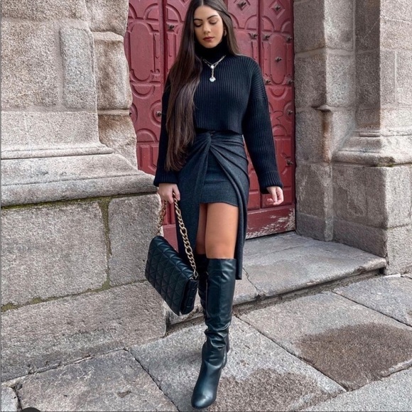 NWT ZARA High Waisted Knotted Midi Dress size XS - Picture 1 of 10